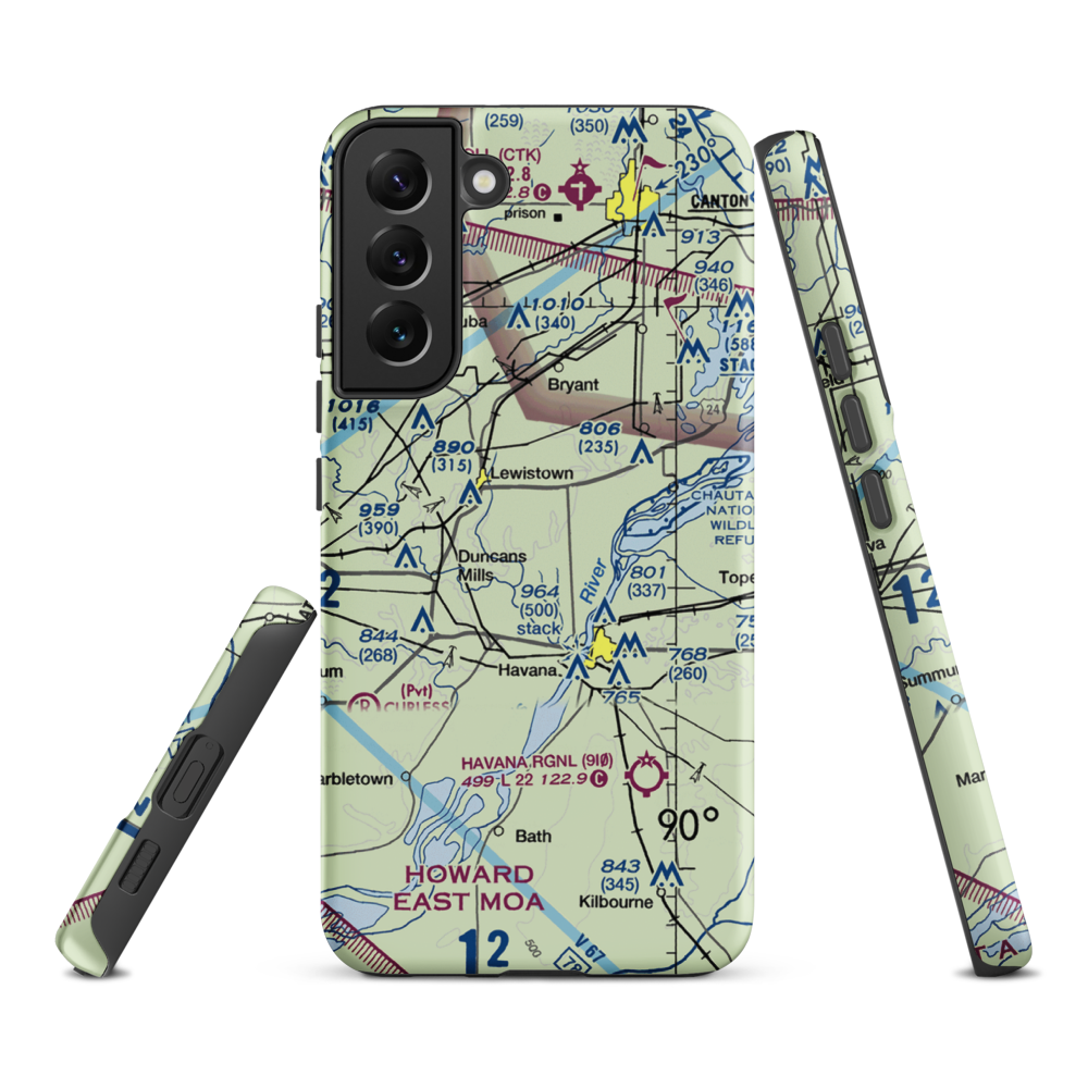 G. Bray Airport (34IL) VFR Sectional Samsung Phone Case Samsung Galaxy S22 Plus model shown