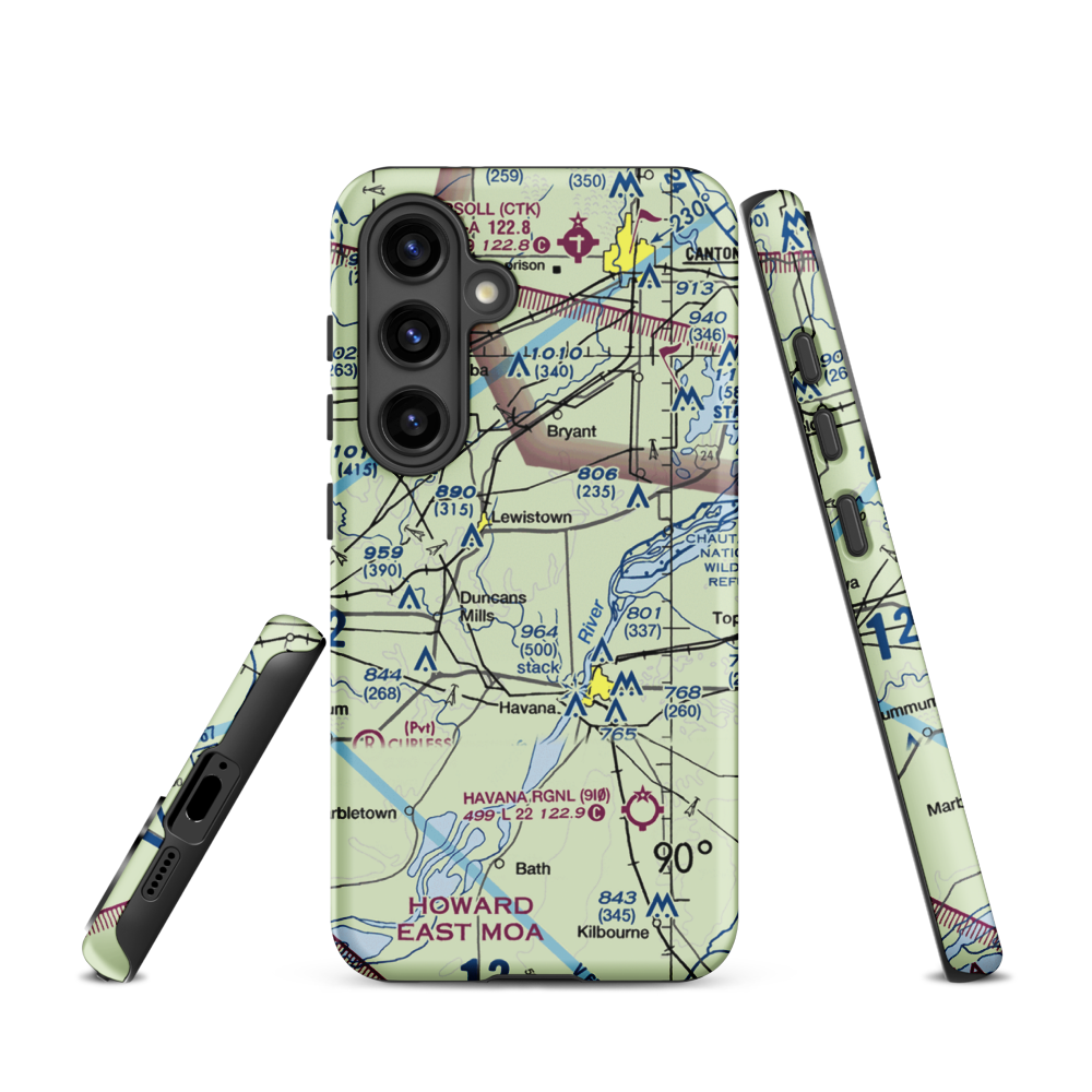 G. Bray Airport (34IL) VFR Sectional Samsung Phone Case Samsung Galaxy S24 model shown