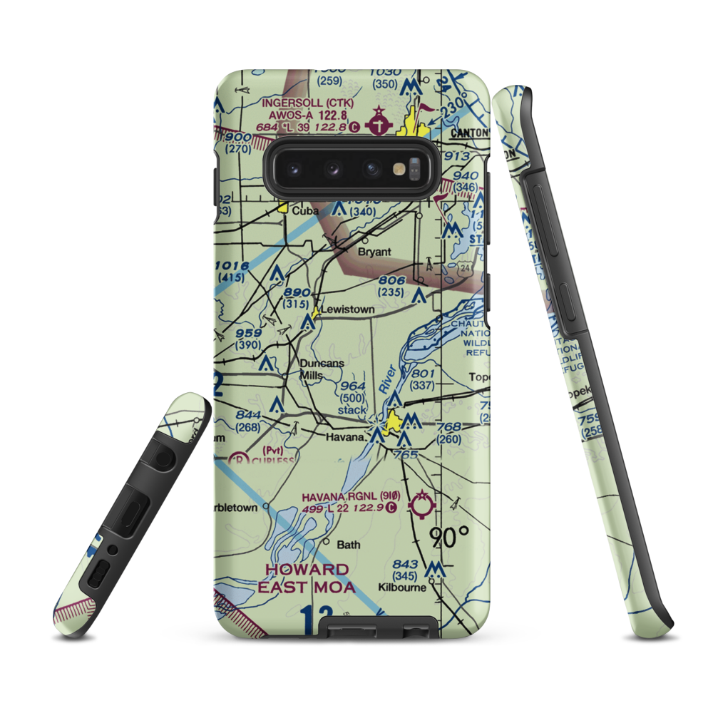 G. Bray Airport (34IL) VFR Sectional Samsung Phone Case Samsung Galaxy S10 Plus model shown