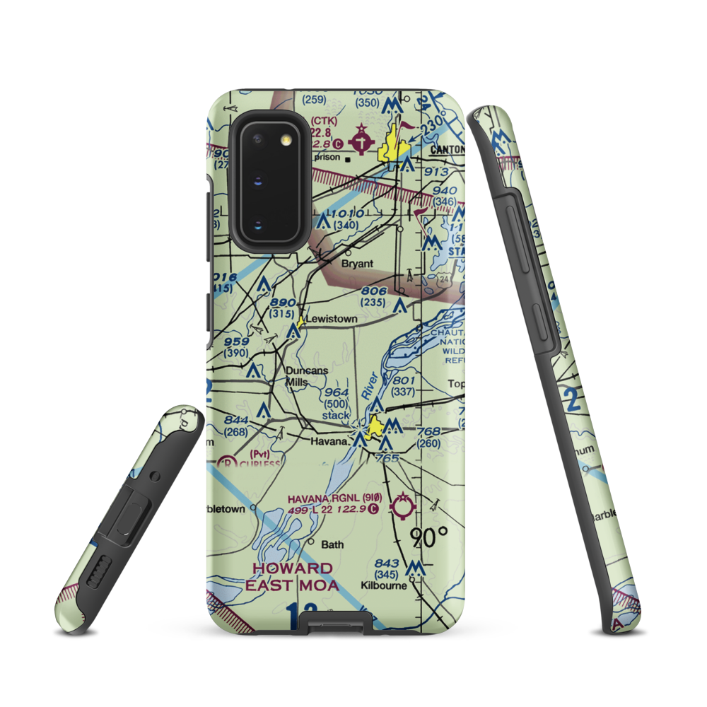 G. Bray Airport (34IL) VFR Sectional Samsung Phone Case Samsung Galaxy S20 model shown