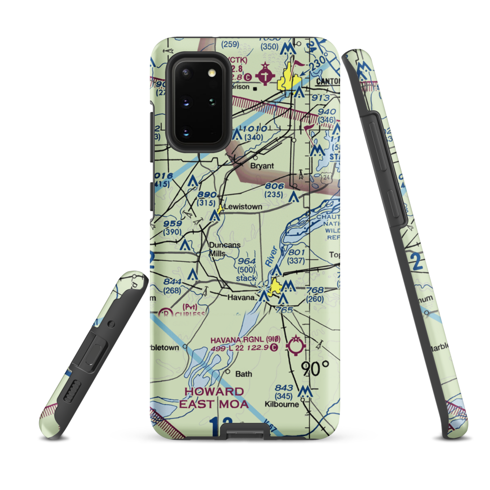 G. Bray Airport (34IL) VFR Sectional Samsung Phone Case Samsung Galaxy S20 Plus model shown