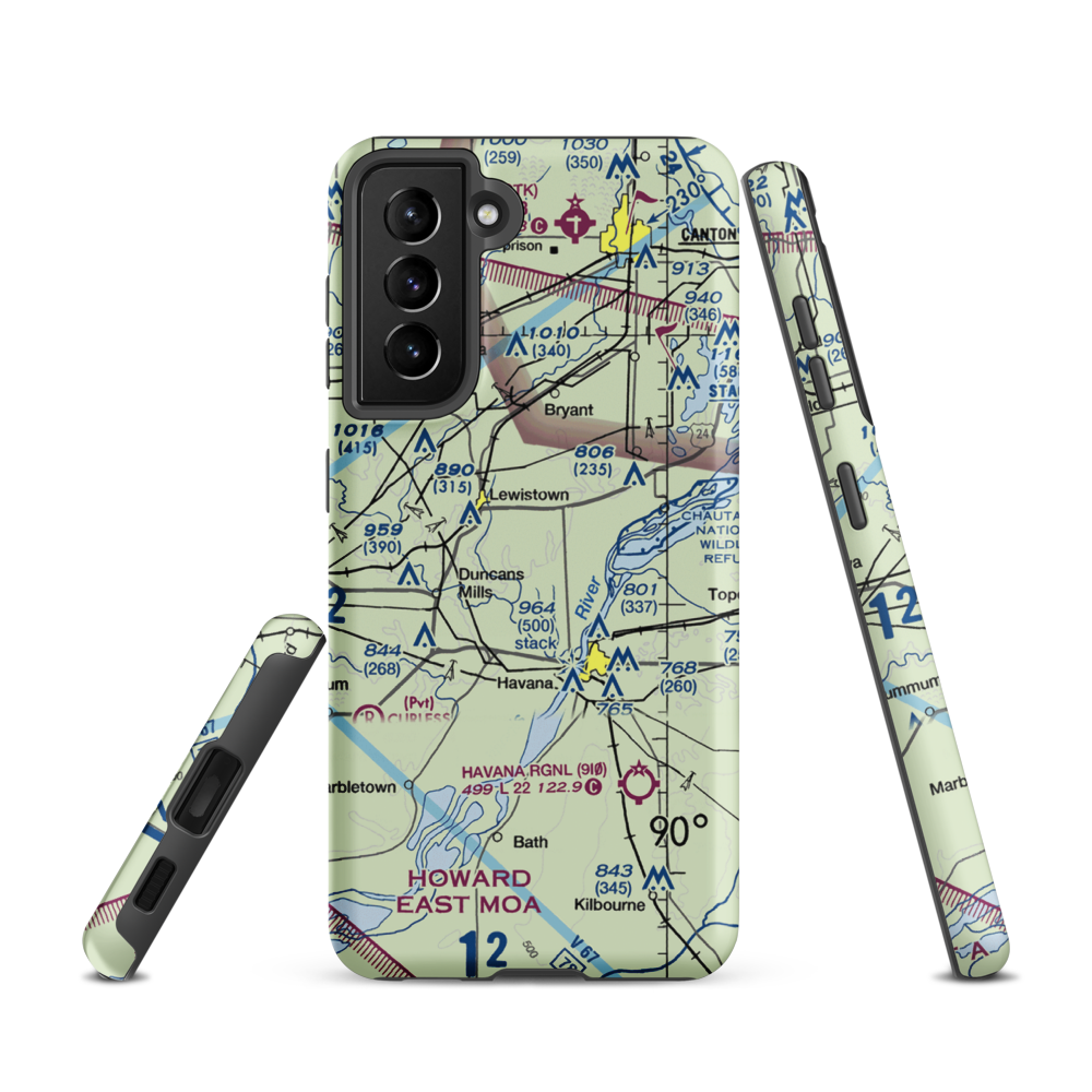 G. Bray Airport (34IL) VFR Sectional Samsung Phone Case Samsung Galaxy S21 model shown