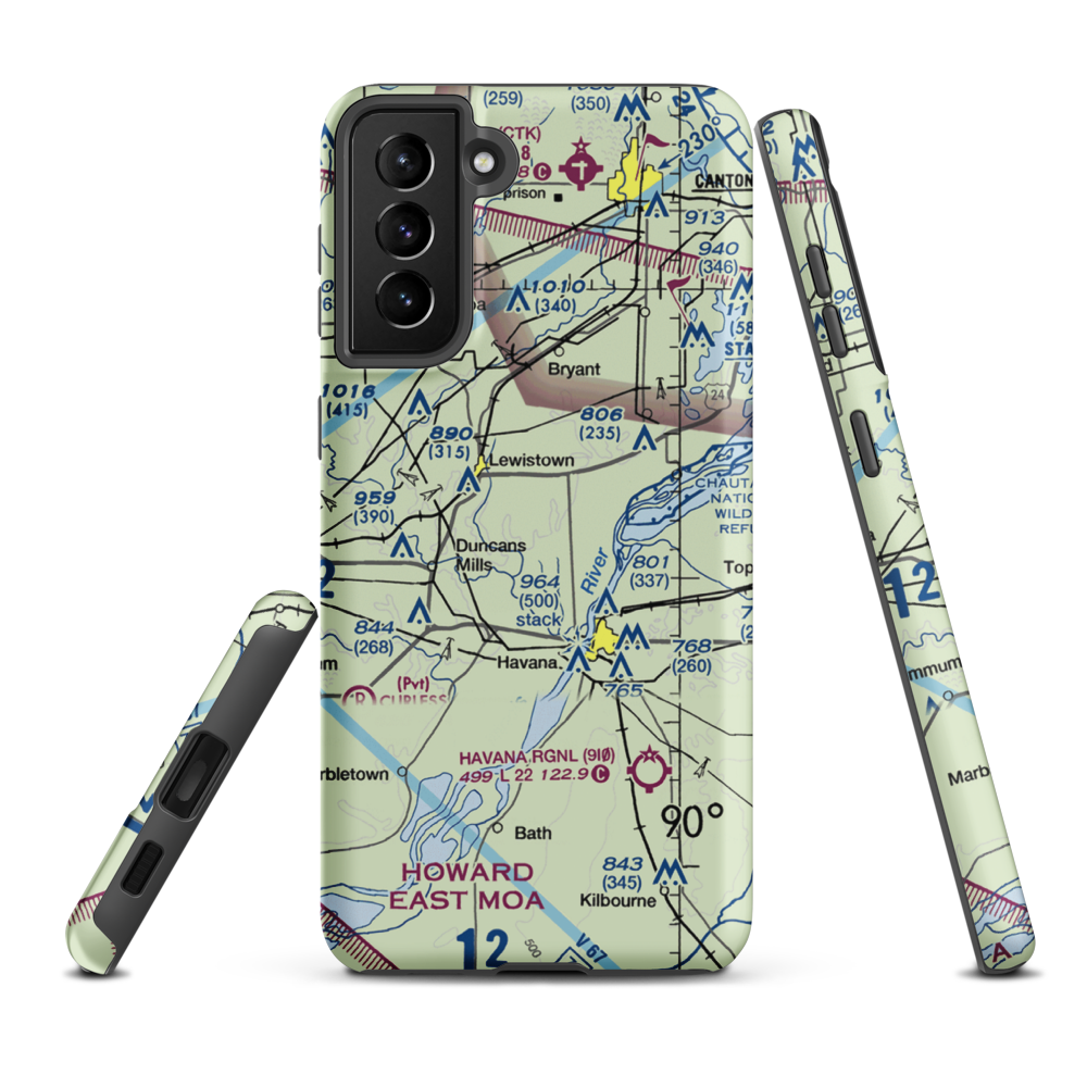 G. Bray Airport (34IL) VFR Sectional Samsung Phone Case Samsung Galaxy S21 FE model shown