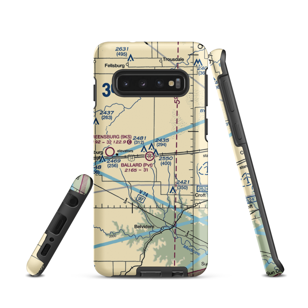 Gail Ballard Airport (SN63) VFR Sectional Samsung Phone Case Samsung Galaxy S10 model shown