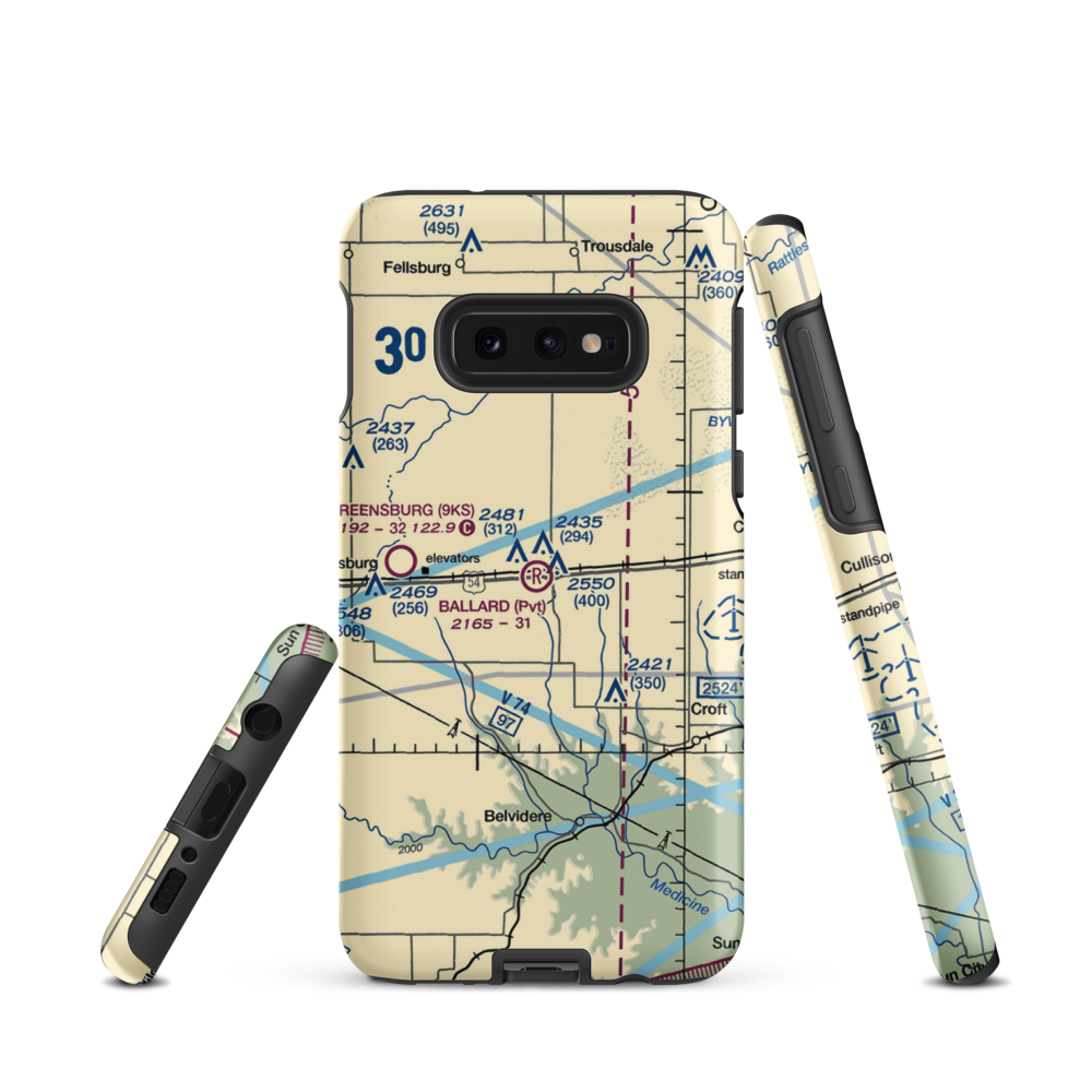 Gail Ballard Airport (SN63) VFR Sectional Samsung Phone Case Samsung Galaxy S10e model shown