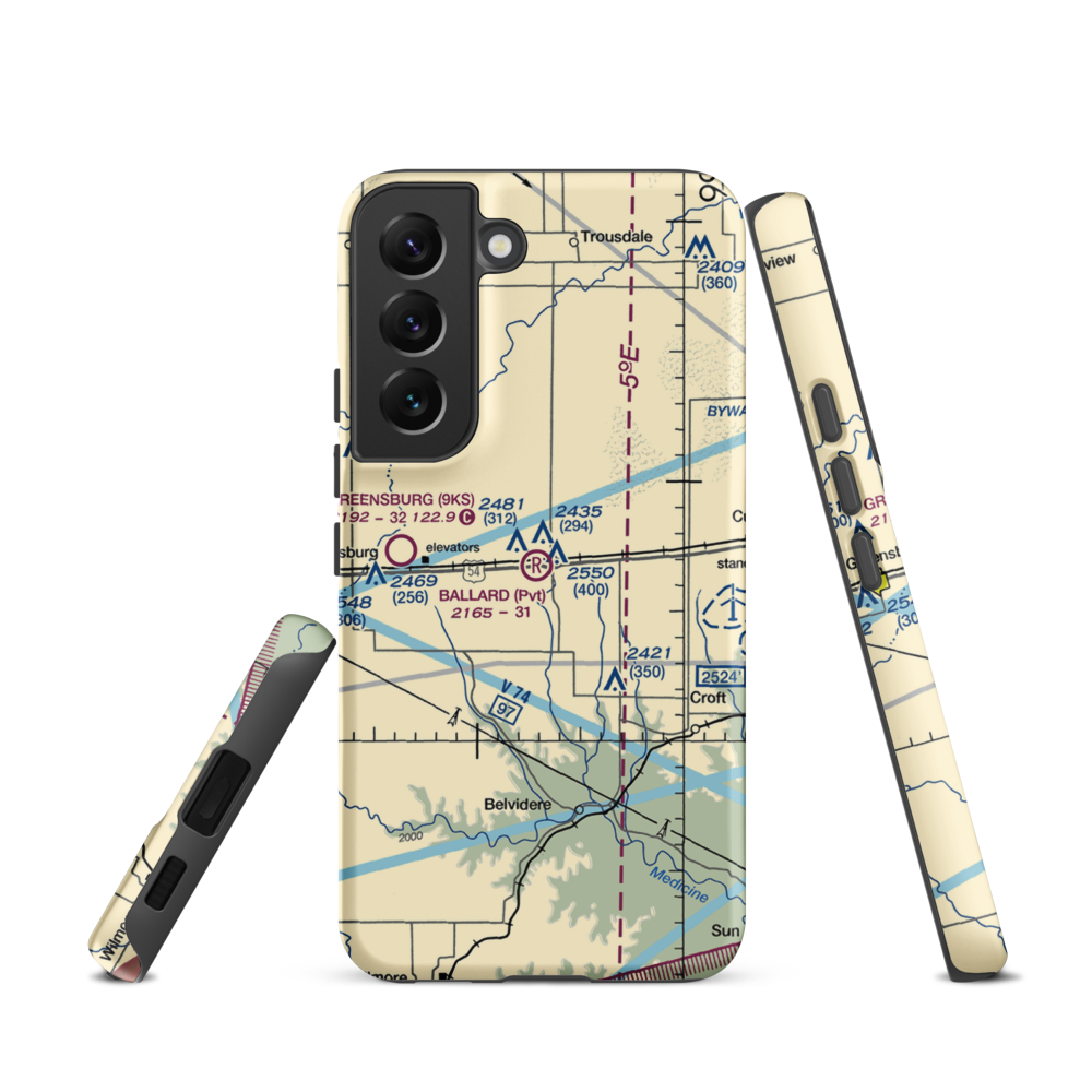 Gail Ballard Airport (SN63) VFR Sectional Samsung Phone Case Samsung Galaxy S22 model shown