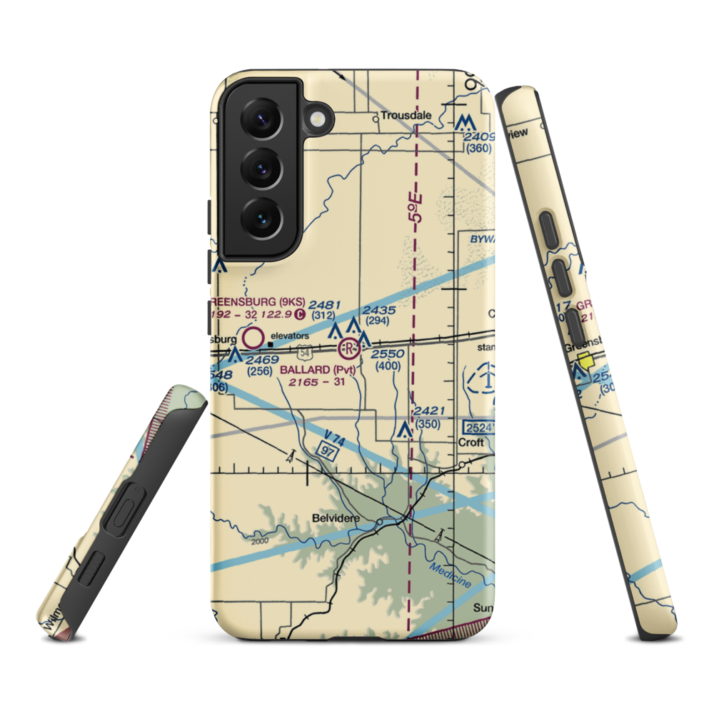 Gail Ballard Airport (SN63) VFR Sectional Samsung Phone Case Samsung Galaxy S22 Plus model shown