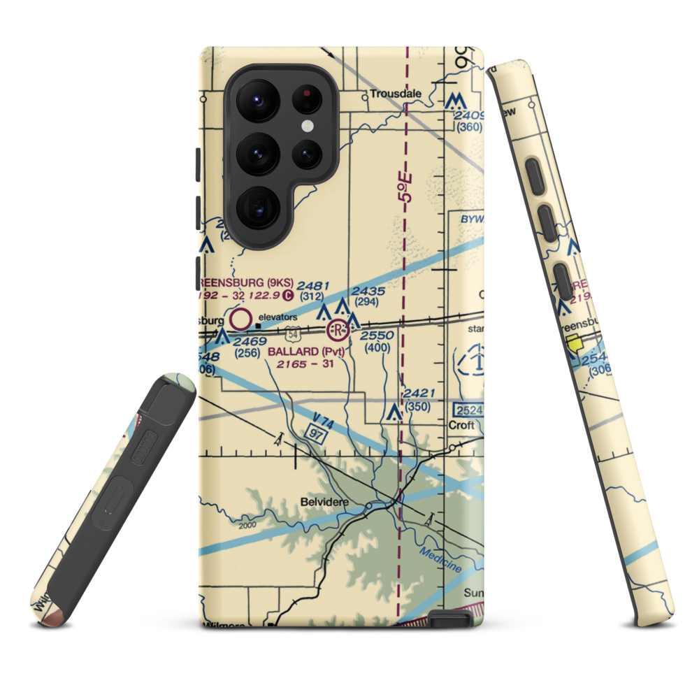 Gail Ballard Airport (SN63) VFR Sectional Samsung Phone Case Samsung Galaxy S22 Ultra model shown