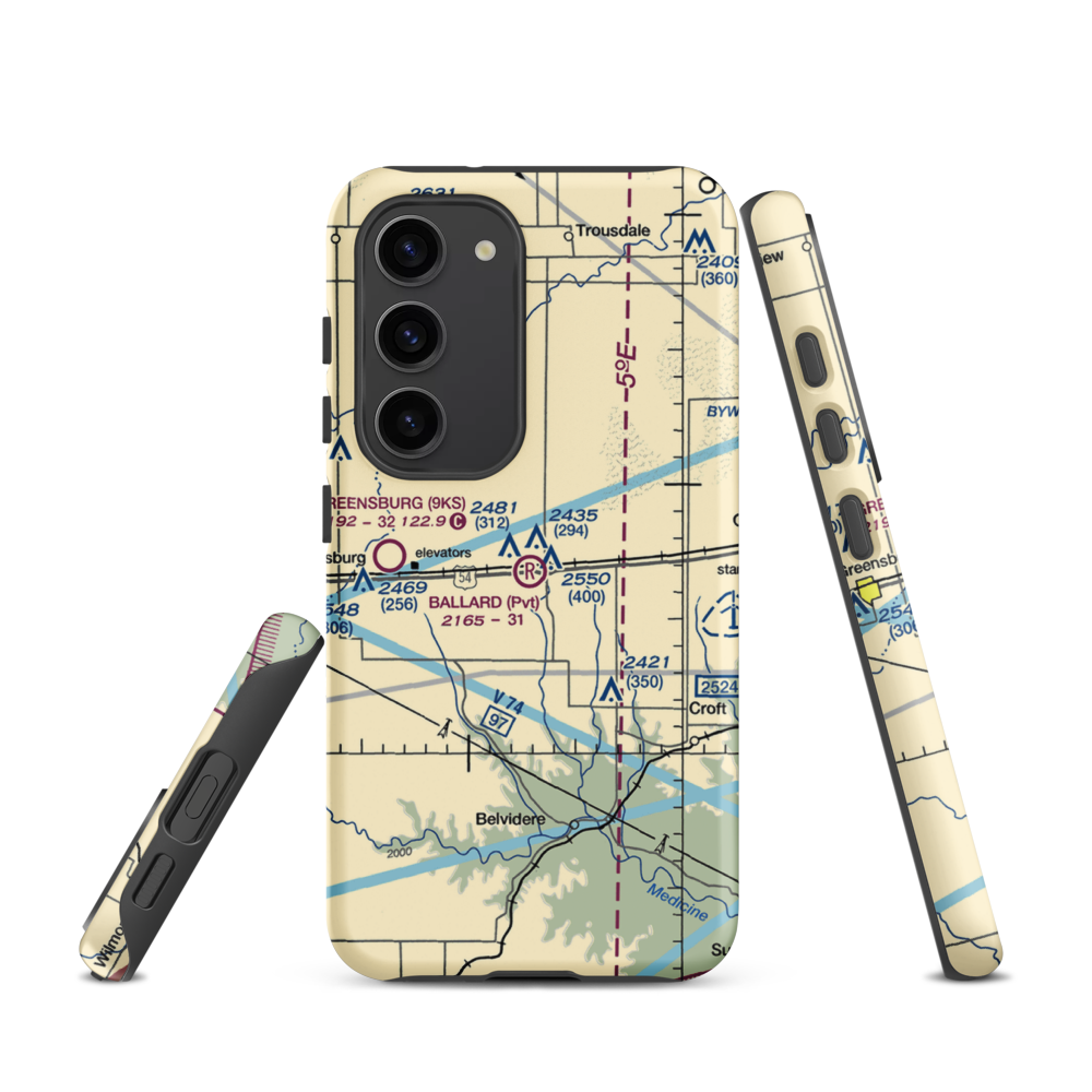 Gail Ballard Airport (SN63) VFR Sectional Samsung Phone Case Samsung Galaxy S23 model shown