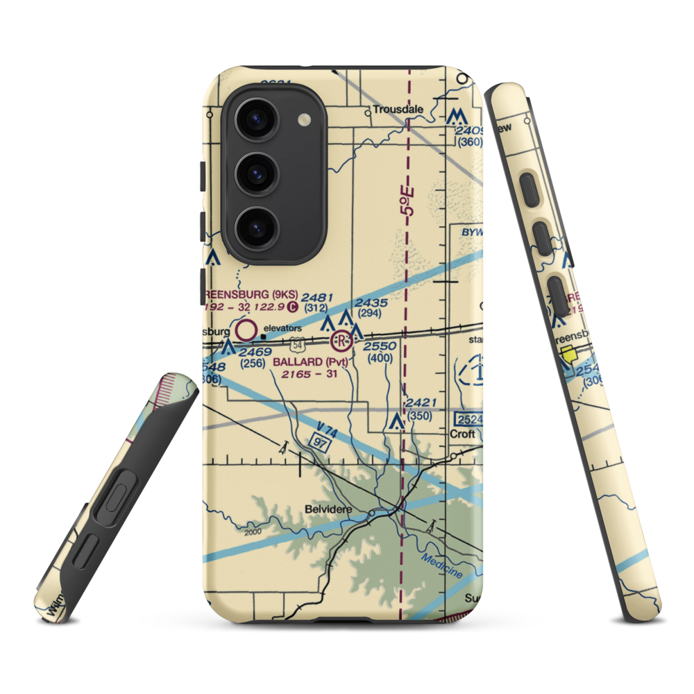 Gail Ballard Airport (SN63) VFR Sectional Samsung Phone Case Samsung Galaxy S23 Plus model shown