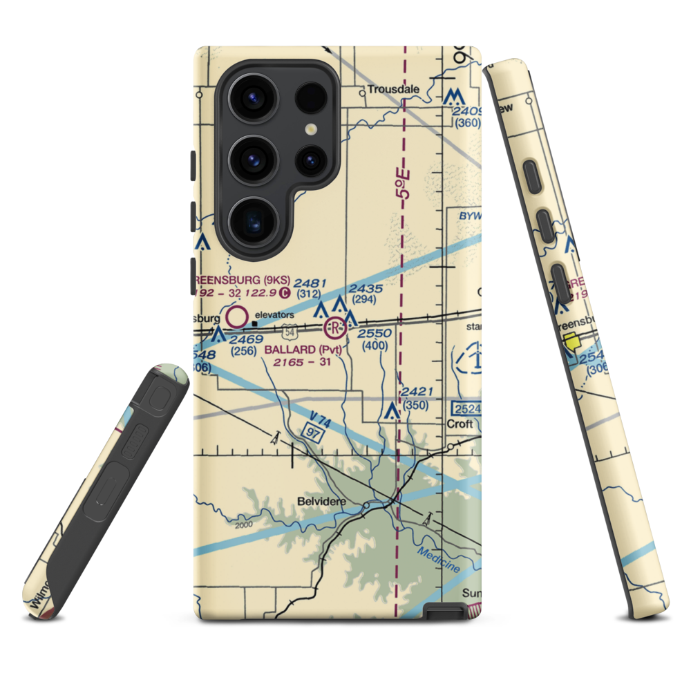 Gail Ballard Airport (SN63) VFR Sectional Samsung Phone Case Samsung Galaxy S23 Ultra model shown