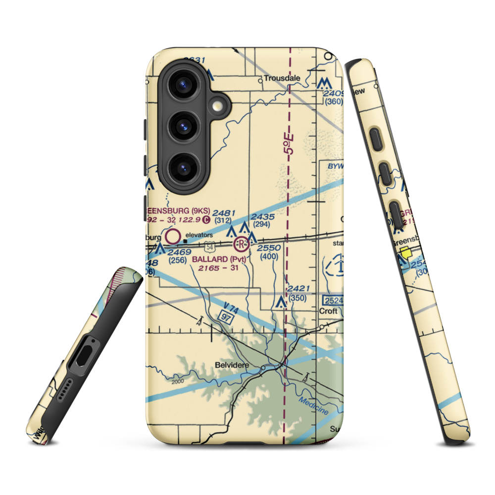 Gail Ballard Airport (SN63) VFR Sectional Samsung Phone Case Samsung Galaxy S24 Plus model shown