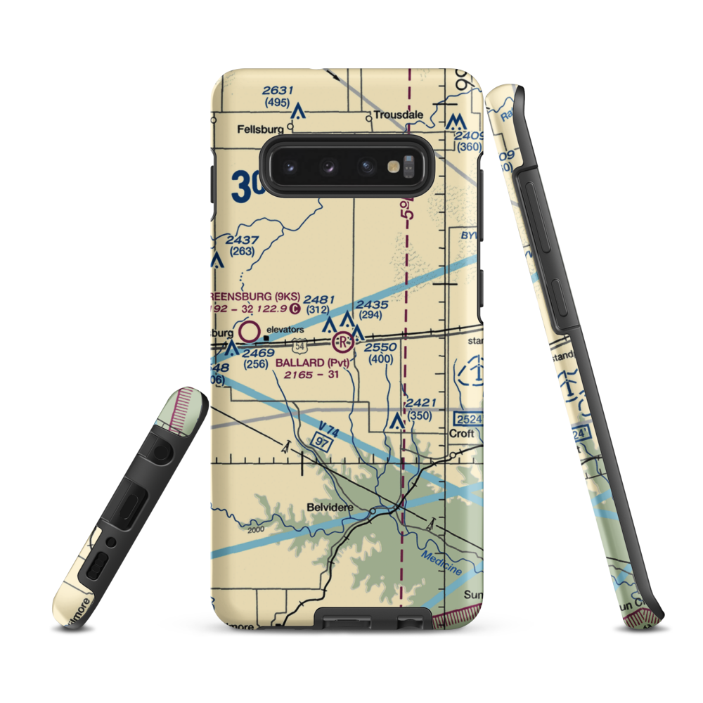 Gail Ballard Airport (SN63) VFR Sectional Samsung Phone Case Samsung Galaxy S10 Plus model shown