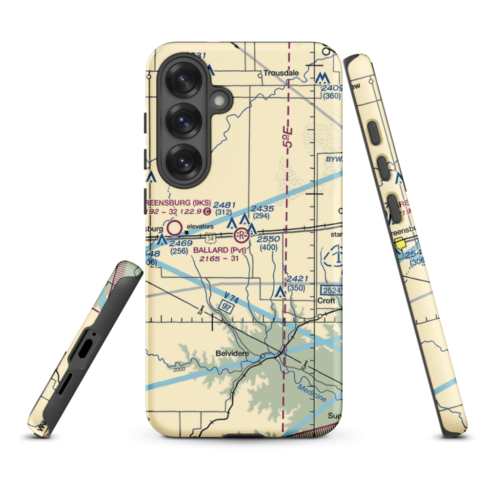 Gail Ballard Airport (SN63) VFR Sectional Samsung Phone Case Samsung Galaxy S25 Plus model shown