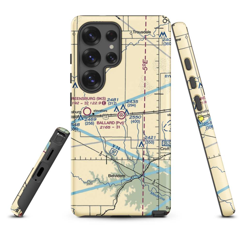 Gail Ballard Airport (SN63) VFR Sectional Samsung Phone Case Samsung Galaxy S25 Ultra model shown