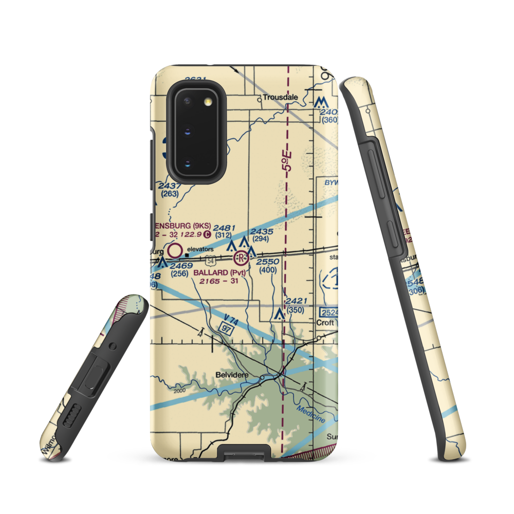 Gail Ballard Airport (SN63) VFR Sectional Samsung Phone Case Samsung Galaxy S20 model shown