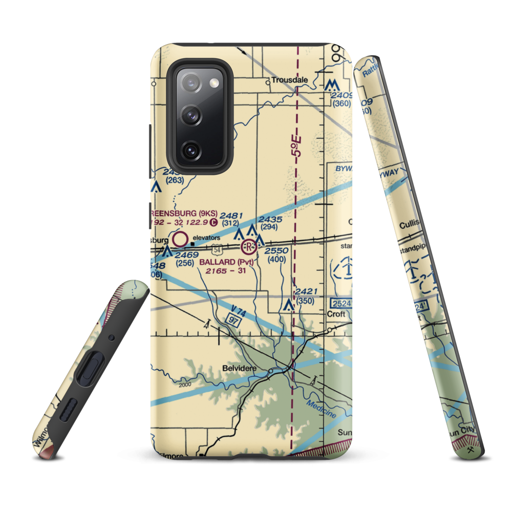 Gail Ballard Airport (SN63) VFR Sectional Samsung Phone Case Samsung Galaxy S20 FE model shown