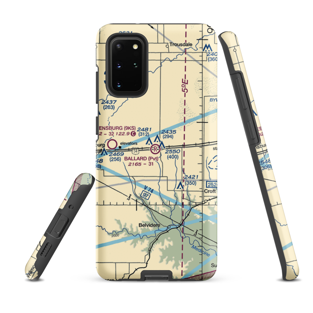 Gail Ballard Airport (SN63) VFR Sectional Samsung Phone Case Samsung Galaxy S20 Plus model shown