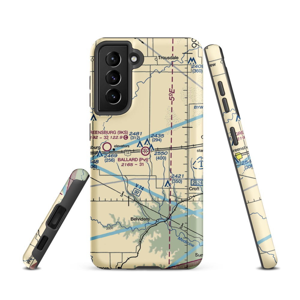 Gail Ballard Airport (SN63) VFR Sectional Samsung Phone Case Samsung Galaxy S21 model shown
