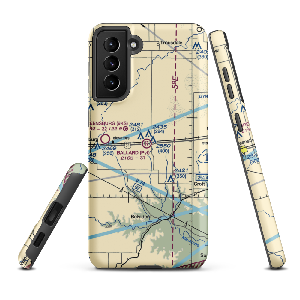 Gail Ballard Airport (SN63) VFR Sectional Samsung Phone Case Samsung Galaxy S21 FE model shown