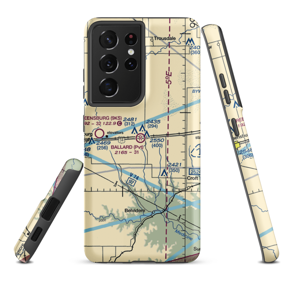 Gail Ballard Airport (SN63) VFR Sectional Samsung Phone Case Samsung Galaxy S21 Ultra model shown