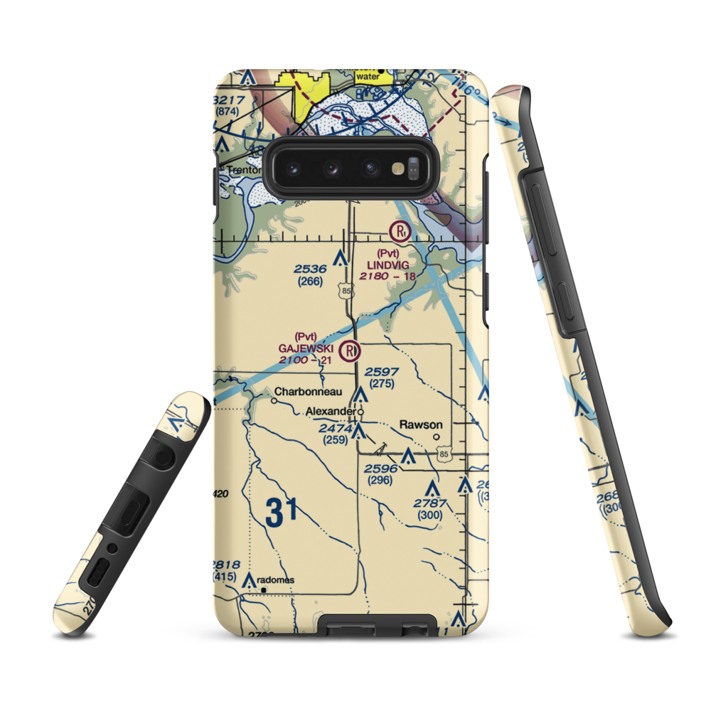 Gajewski Field (ND26) VFR Sectional Samsung Phone Case Samsung Galaxy S10e model shown