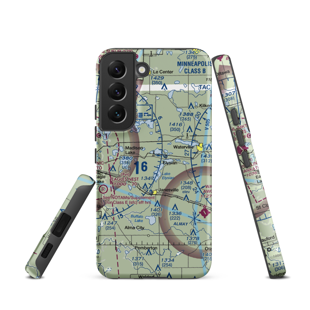 Galler's Airport (75MN) VFR Sectional Samsung Phone Case Samsung Galaxy S22 model shown
