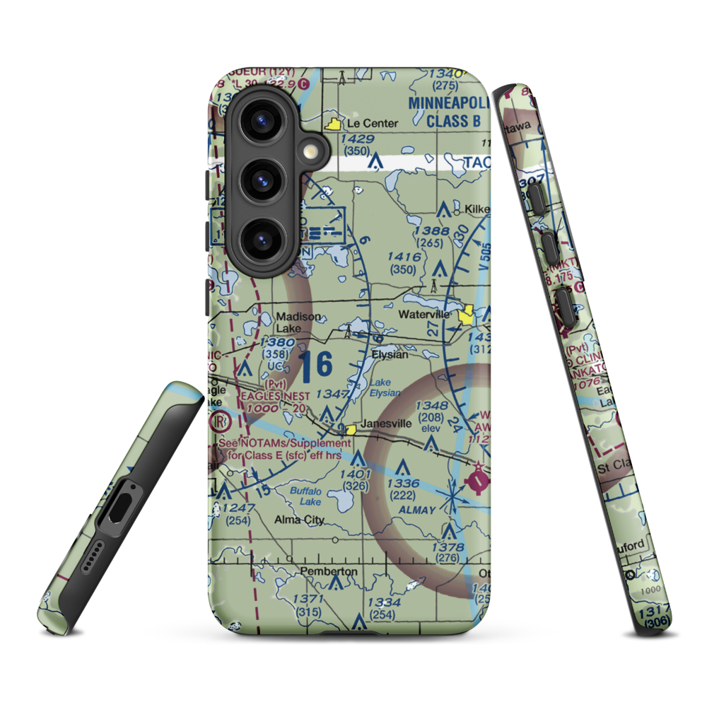 Galler's Airport (75MN) VFR Sectional Samsung Phone Case Samsung Galaxy S24 Plus model shown