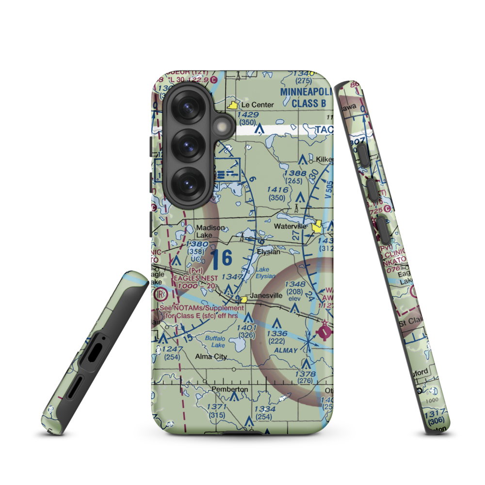 Galler's Airport (75MN) VFR Sectional Samsung Phone Case Samsung Galaxy S25 model shown