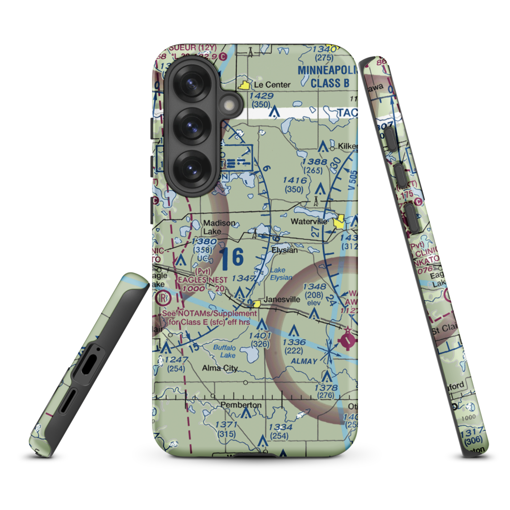 Galler's Airport (75MN) VFR Sectional Samsung Phone Case Samsung Galaxy S25 Plus model shown