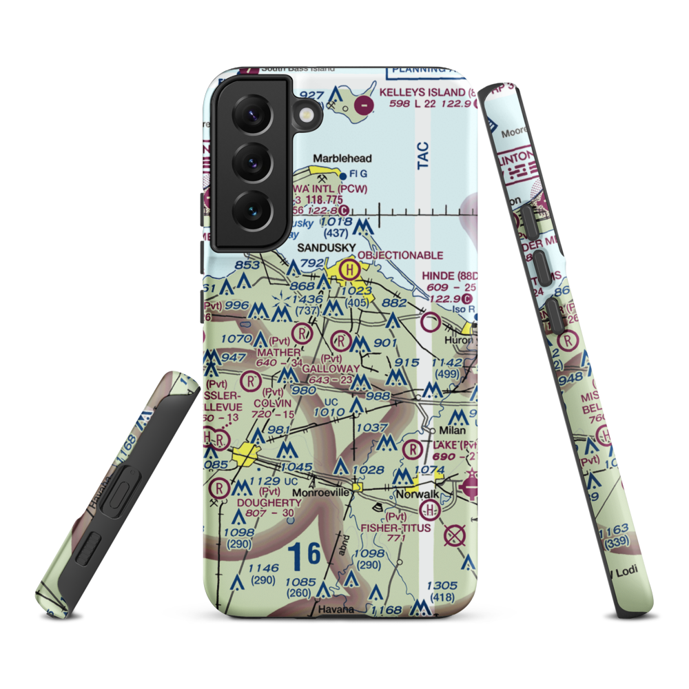 Galloway Airport (0OI3) VFR Sectional Samsung Phone Case Samsung Galaxy S22 Plus model shown