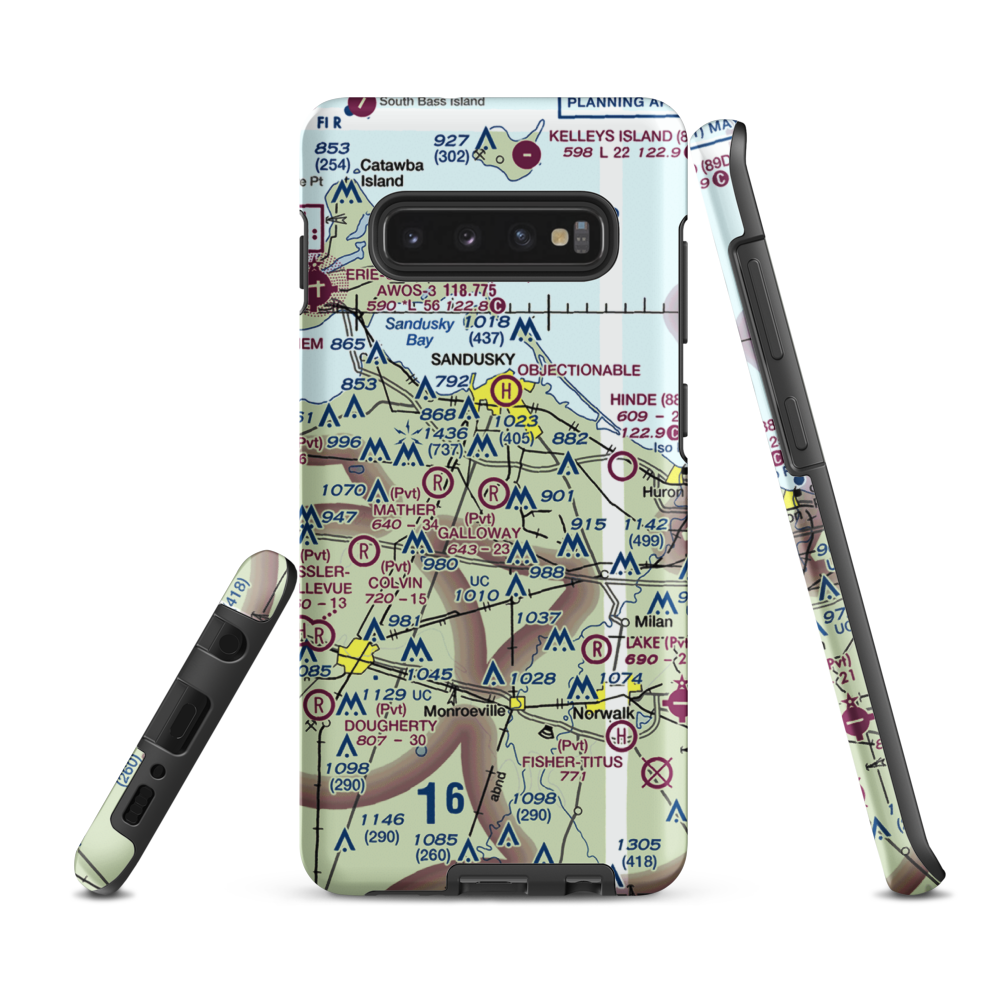 Galloway Airport (0OI3) VFR Sectional Samsung Phone Case Samsung Galaxy S10 Plus model shown