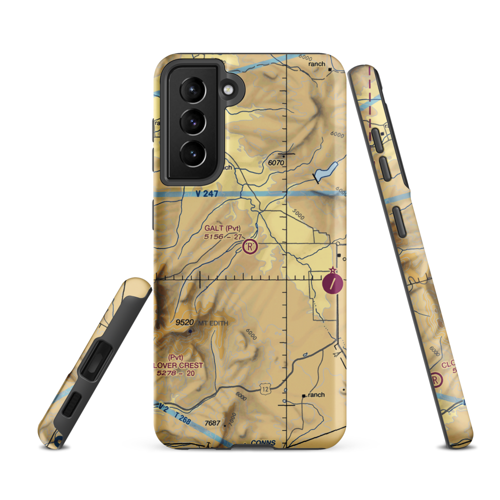 Galt Ranch Airport (58MT) VFR Sectional Samsung Phone Case Samsung Galaxy S21 FE model shown