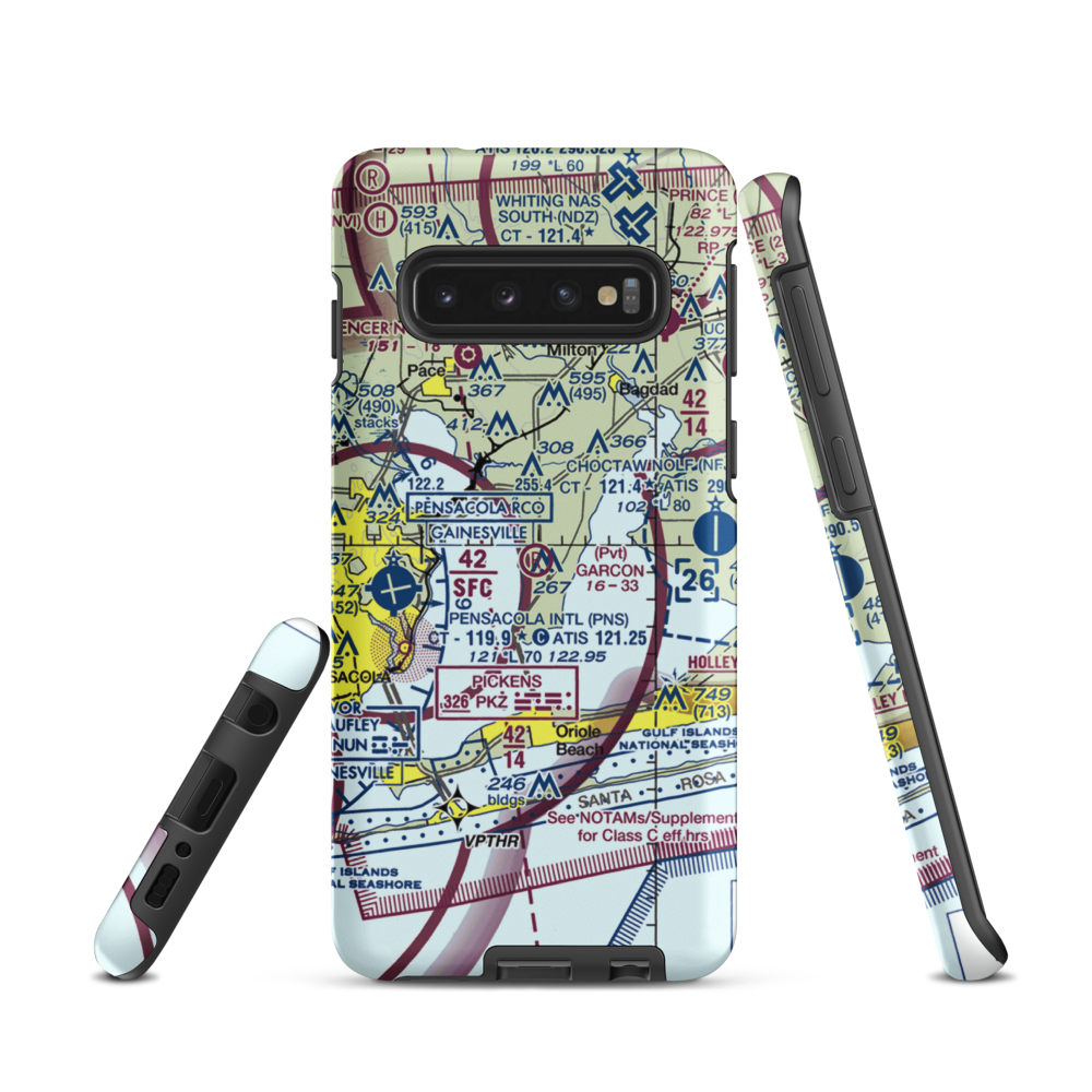 Garcon Field (24FL) VFR Sectional Samsung Phone Case Samsung Galaxy S10 model shown