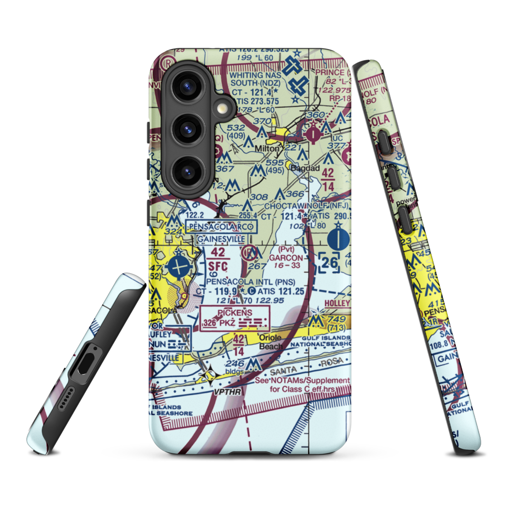 Garcon Field (24FL) VFR Sectional Samsung Phone Case Samsung Galaxy S24 Plus model shown
