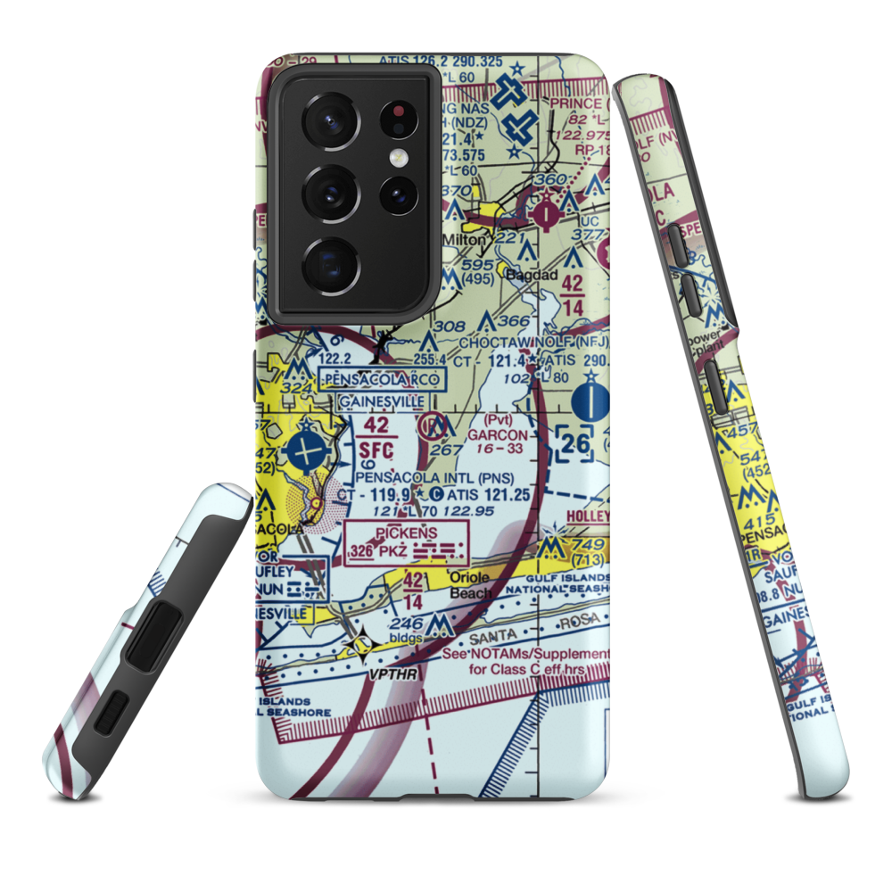 Garcon Field (24FL) VFR Sectional Samsung Phone Case Samsung Galaxy S21 Plus model shown