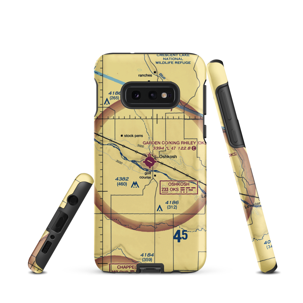 Garden County Airport/King Rhiley Field (OKS) VFR Sectional Samsung Phone Case Samsung Galaxy S10 Plus model shown