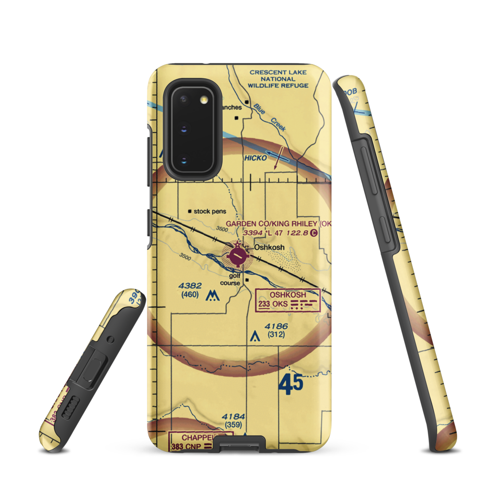 Garden County Airport/King Rhiley Field (OKS) VFR Sectional Samsung Phone Case Samsung Galaxy S20 model shown