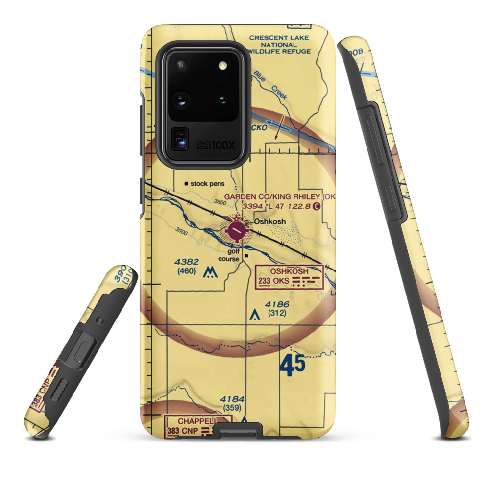 Garden County Airport/King Rhiley Field (OKS) VFR Sectional Samsung Phone Case Samsung Galaxy S20 Ultra model shown