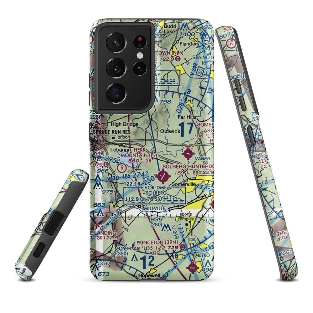 Garden State Balloonport (55NJ) VFR Sectional Samsung Phone Case Samsung Galaxy S21 Ultra model shown