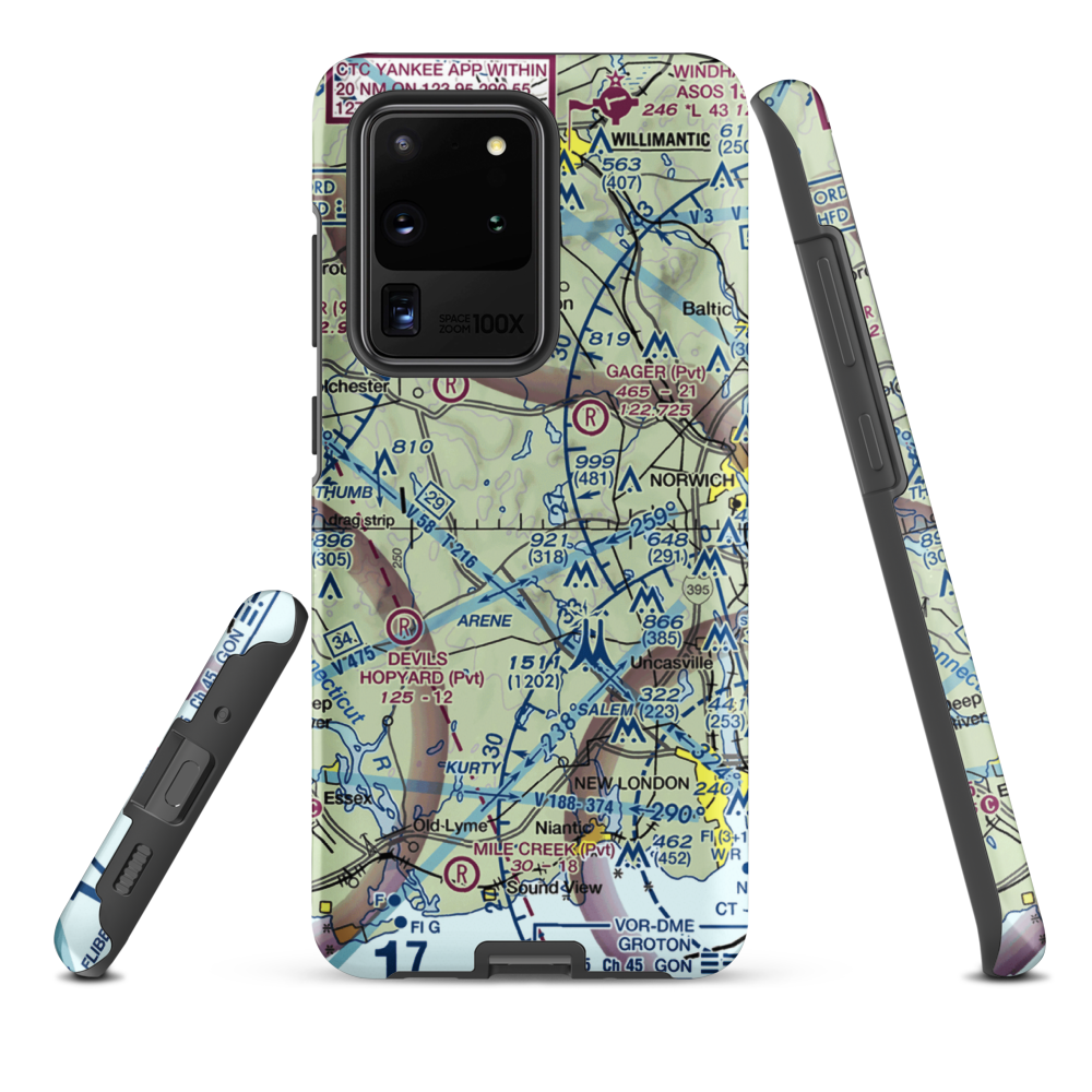 Gardner Lake Airport (CT08) VFR Sectional Samsung Phone Case Samsung Galaxy S20 Ultra model shown