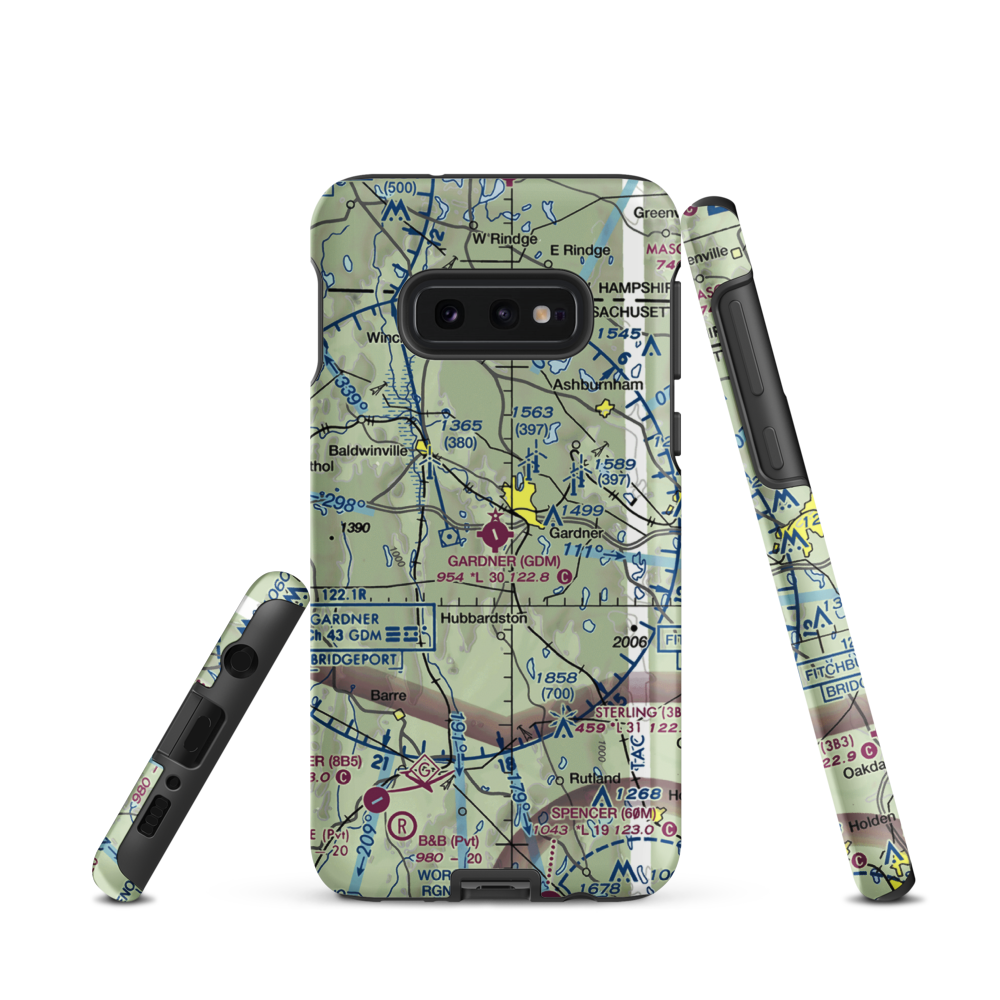 Gardner Municipal Airport (GDM) VFR Sectional Samsung Phone Case Samsung Galaxy S10e model shown