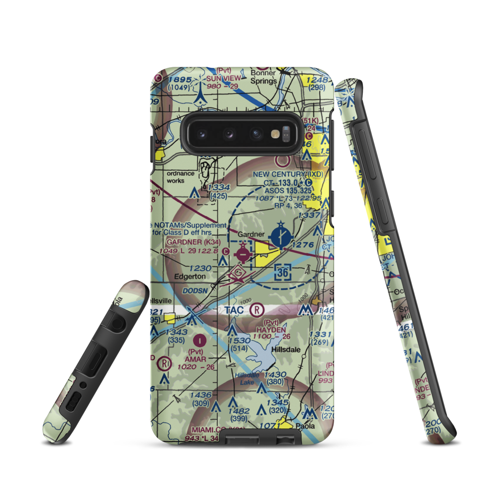 Gardner Municipal Airport (K34) VFR Sectional Samsung Phone Case Samsung Galaxy S10 model shown