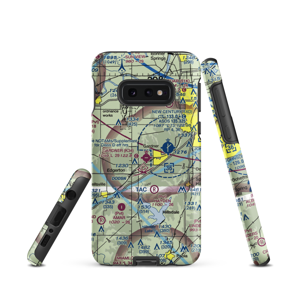 Gardner Municipal Airport (K34) VFR Sectional Samsung Phone Case Samsung Galaxy S10e model shown