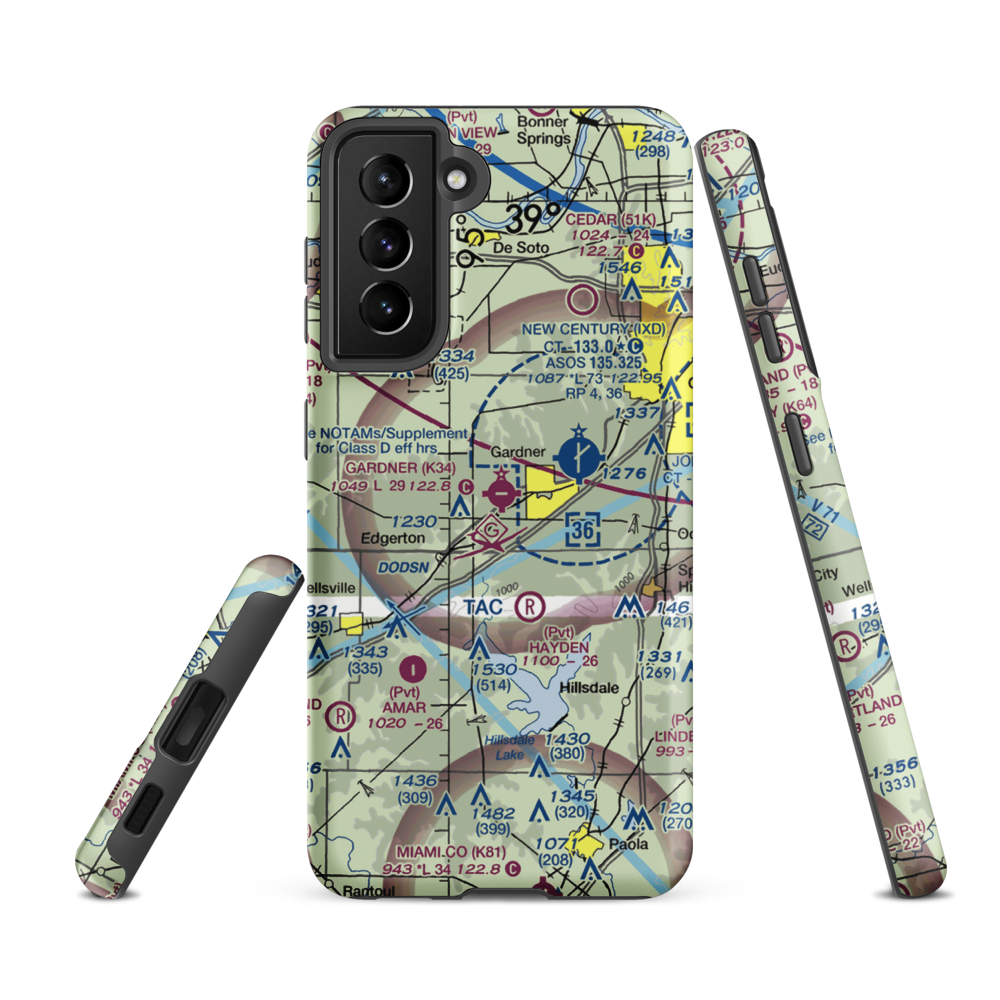 Gardner Municipal Airport (K34) VFR Sectional Samsung Phone Case Samsung Galaxy S21 FE model shown
