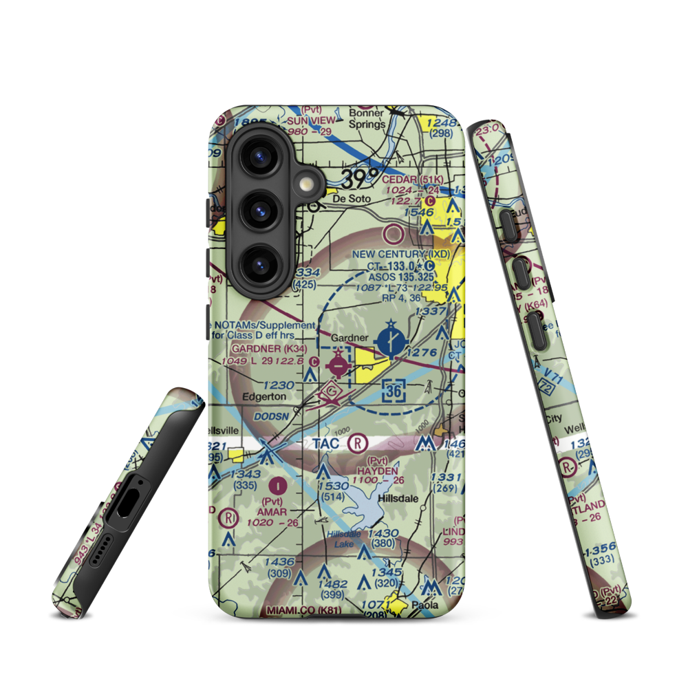 Gardner Municipal Airport (K34) VFR Sectional Samsung Phone Case Samsung Galaxy S24 model shown