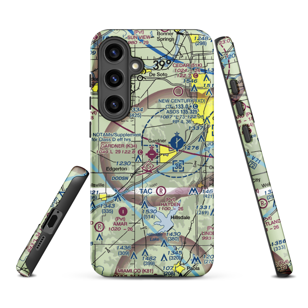 Gardner Municipal Airport (K34) VFR Sectional Samsung Phone Case Samsung Galaxy S24 Plus model shown