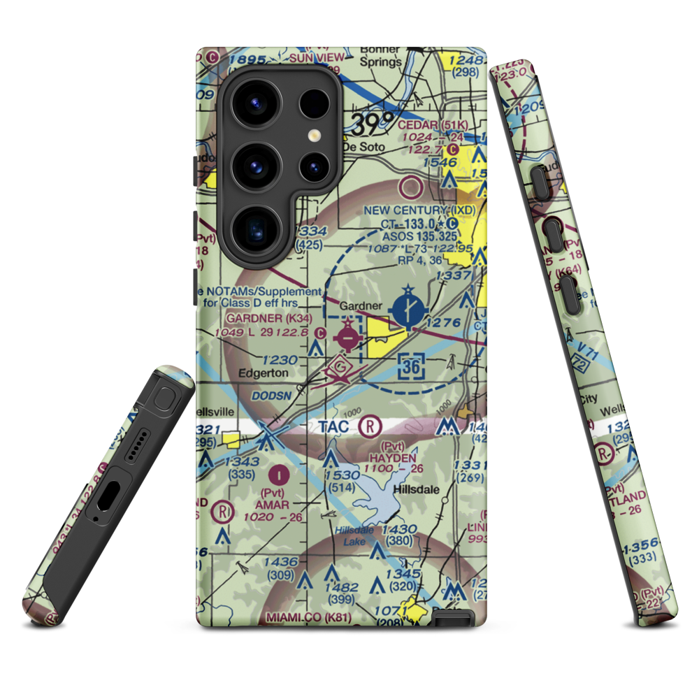 Gardner Municipal Airport (K34) VFR Sectional Samsung Phone Case Samsung Galaxy S24 Ultra model shown