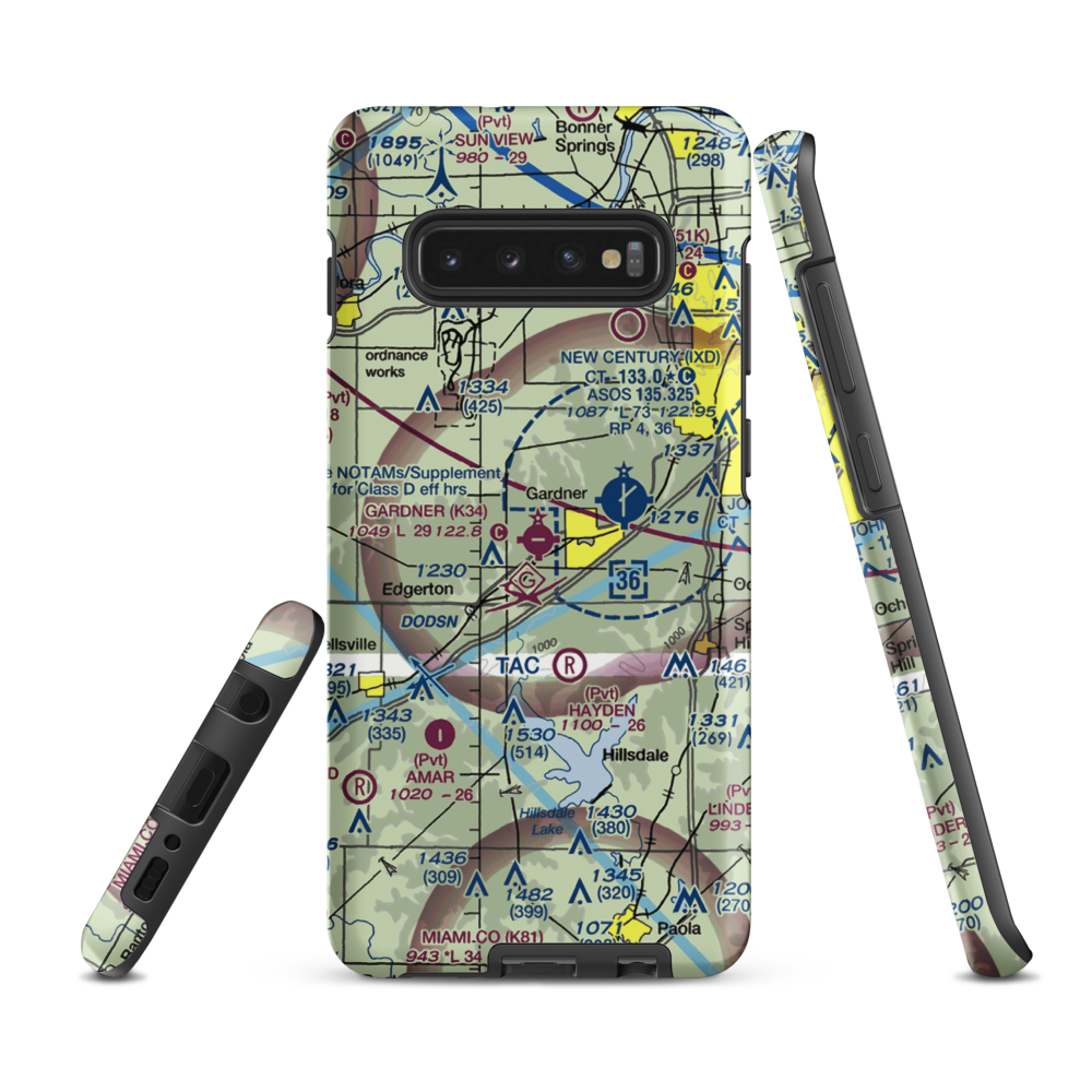 Gardner Municipal Airport (K34) VFR Sectional Samsung Phone Case Samsung Galaxy S10 Plus model shown