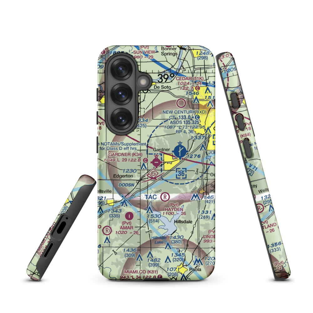 Gardner Municipal Airport (K34) VFR Sectional Samsung Phone Case Samsung Galaxy S25 model shown